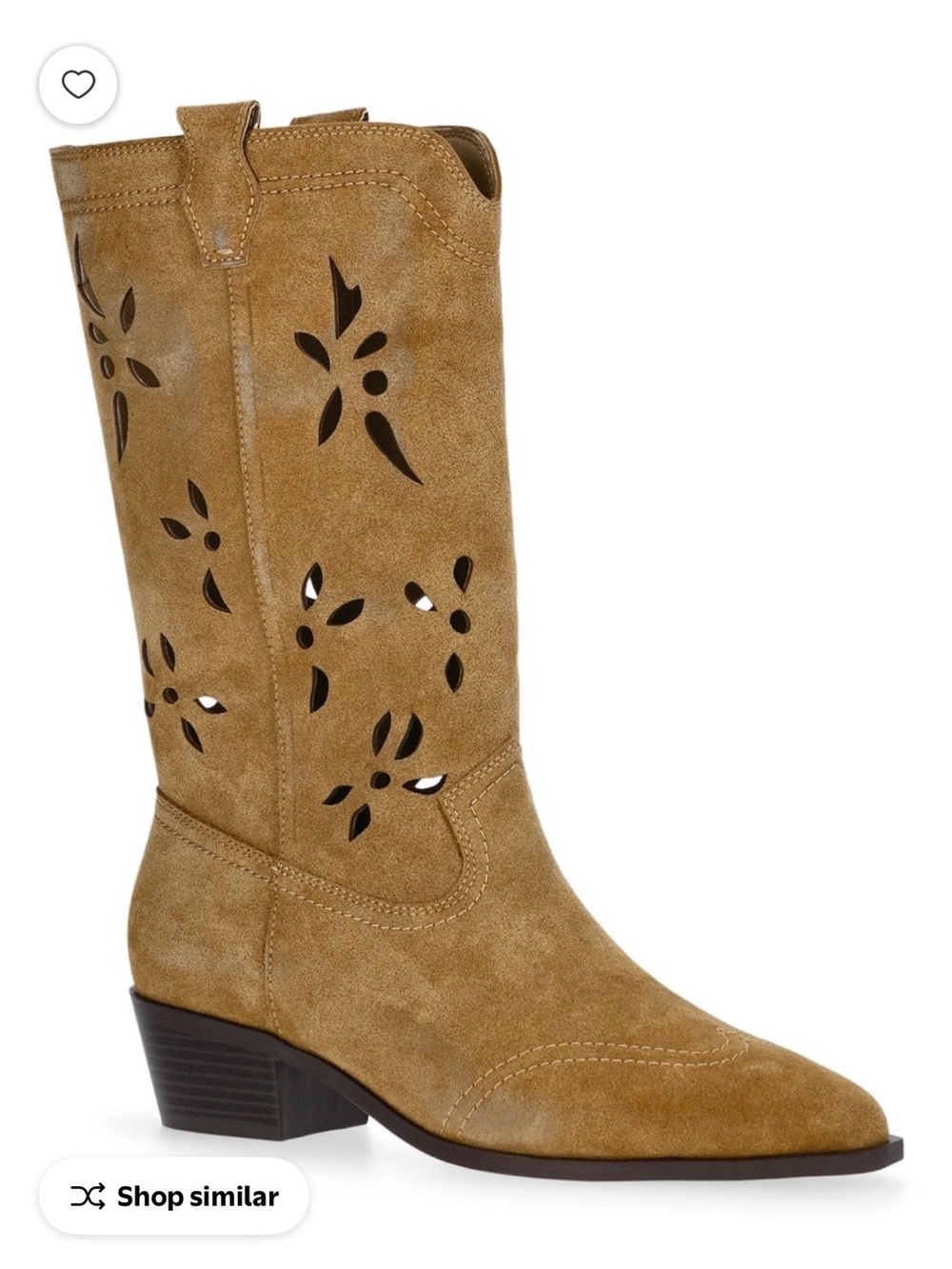 No Boundaries Tan Cutout Western Mid-Calf Boots